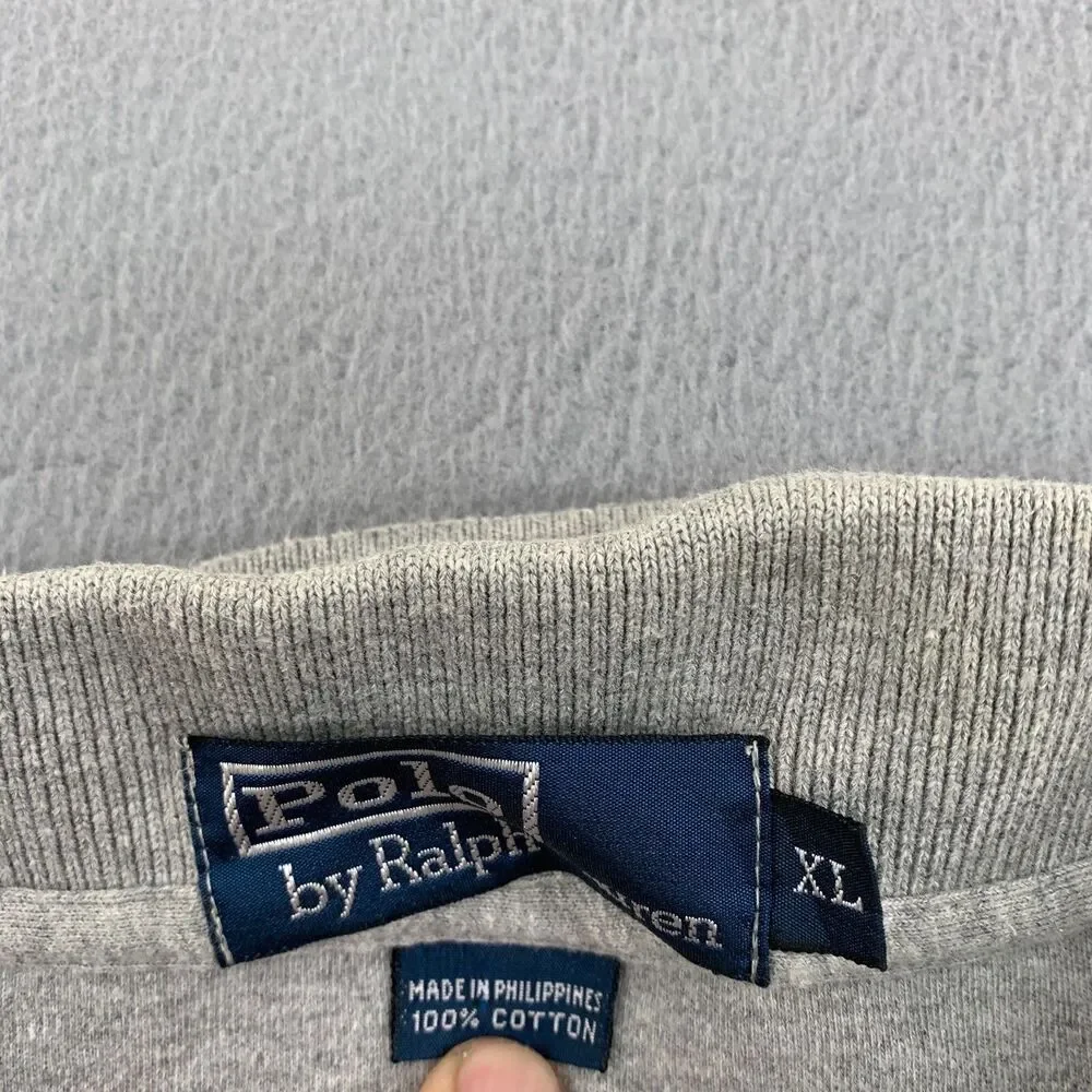 Polo Ralph Lauren Polo Shirt Mens XL Gray Blue Pony Short Sleeve